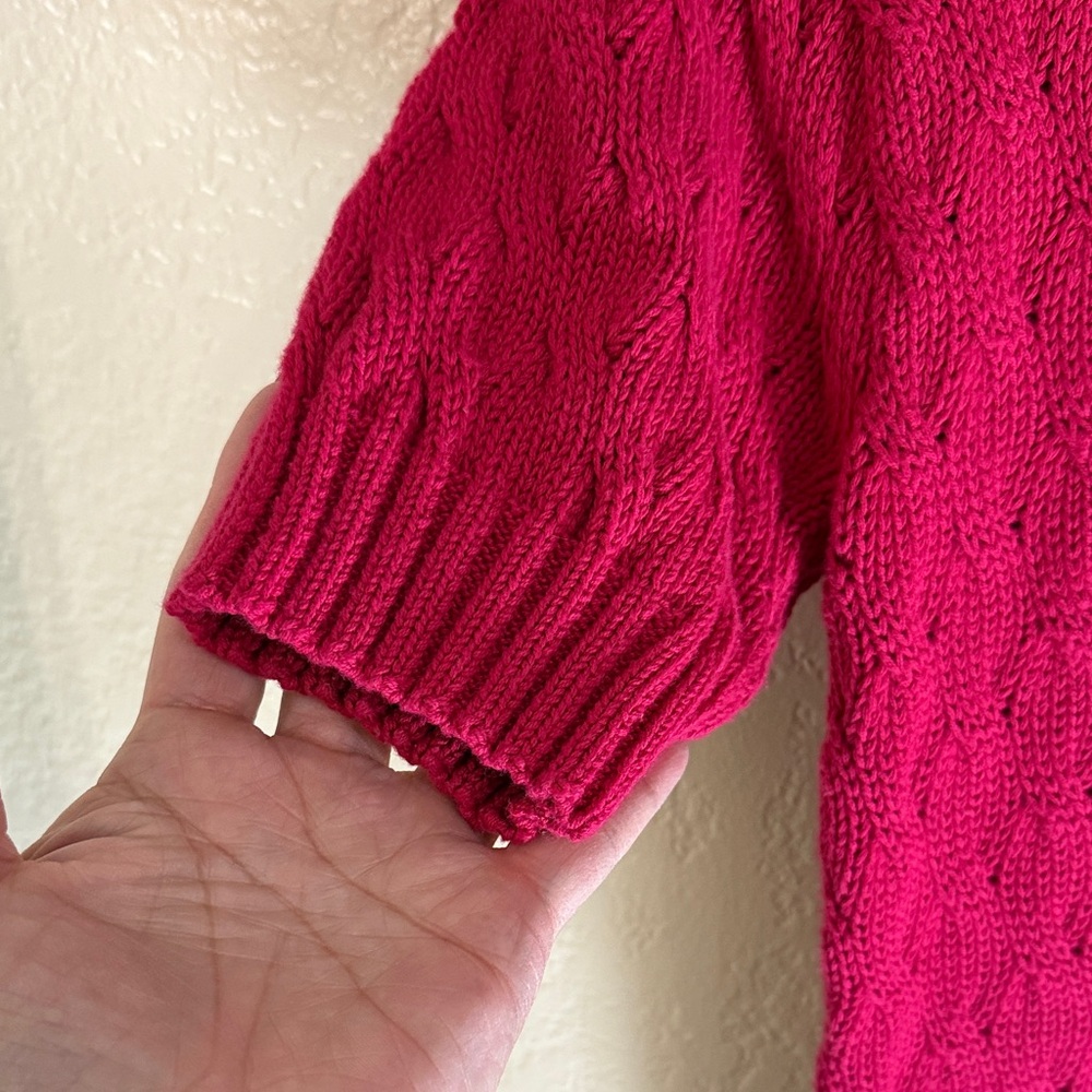 Vintage Classic Pink/fuchsia Cable Knit Sweater - Picture 7 of 12